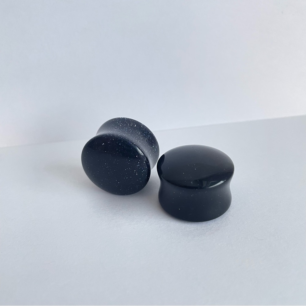 Blue Goldstone Organic Gauge Plugs - 7/8in